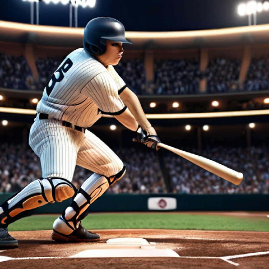 **Baseball batter in intense game:** "Focused baseball batter at home plate, bases loaded, dramatic stadium lighting, determined expression, high-stakes game atmosphere."