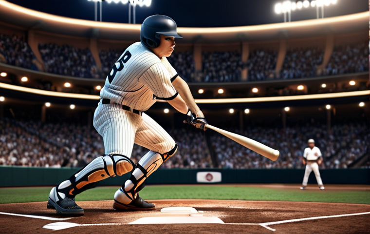**Baseball batter in intense game:** "Focused baseball batter at home plate, bases loaded, dramatic stadium lighting, determined expression, high-stakes game atmosphere."