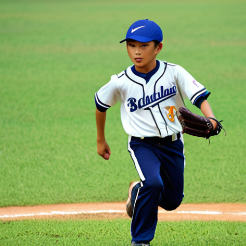 Action Shot**

"A young Malaysian baseball player, fully clothed in a clean team uniform (jersey, pants, cap), running to first base on a well-maintained grassy baseball field in Kuala Lumpur, Malaysia. Appropriate attire, bright sunny day, determined expression, perfect anatomy, natural pose, professional sports photography, high quality, safe for work, modest."

**