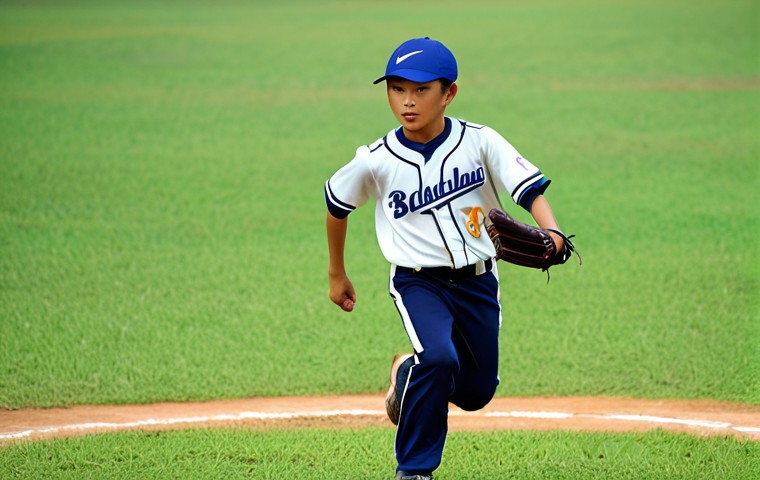 Action Shot**

"A young Malaysian baseball player, fully clothed in a clean team uniform (jersey, pants, cap), running to first base on a well-maintained grassy baseball field in Kuala Lumpur, Malaysia. Appropriate attire, bright sunny day, determined expression, perfect anatomy, natural pose, professional sports photography, high quality, safe for work, modest."

**